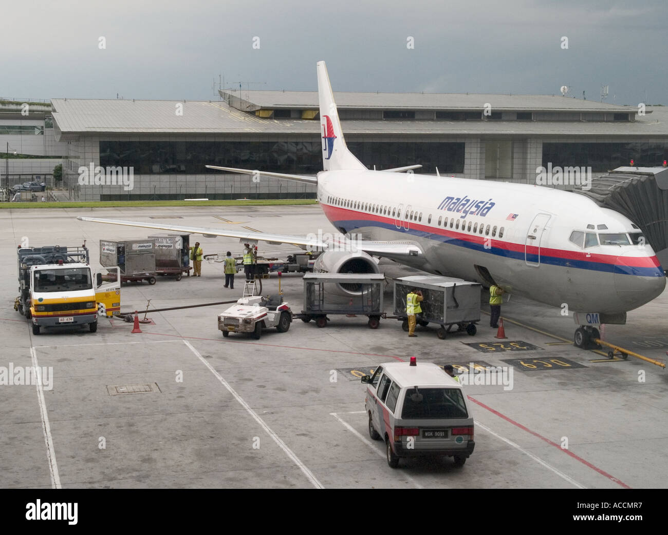 Malaysian Airlines Flugzeug in Sepang, internationalen Flughafen Kuala Lumpur, Malaysia. Stockfoto