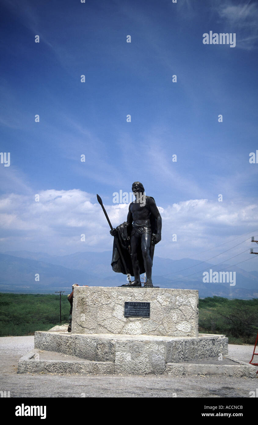 Statue in Indian chief Cacique Enriquillo Südwesten Dominikanische Republik Stockfoto