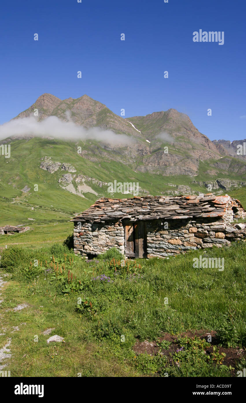 Kleine Scheune, Savoyen, Frankreich Stockfoto