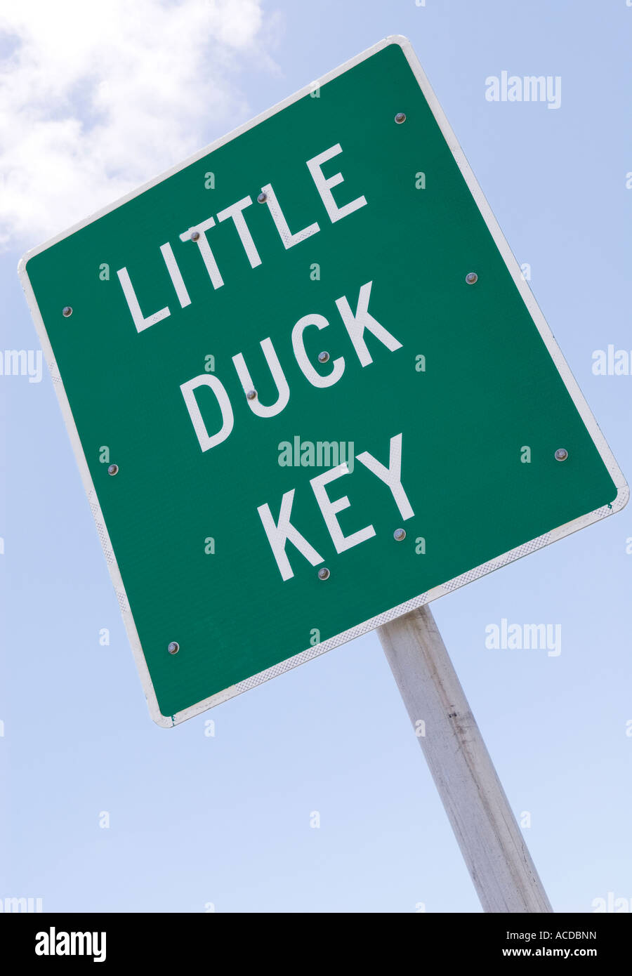 Kleine Ente Schlüssel Zeichen FL, Florida Keys Stockfoto