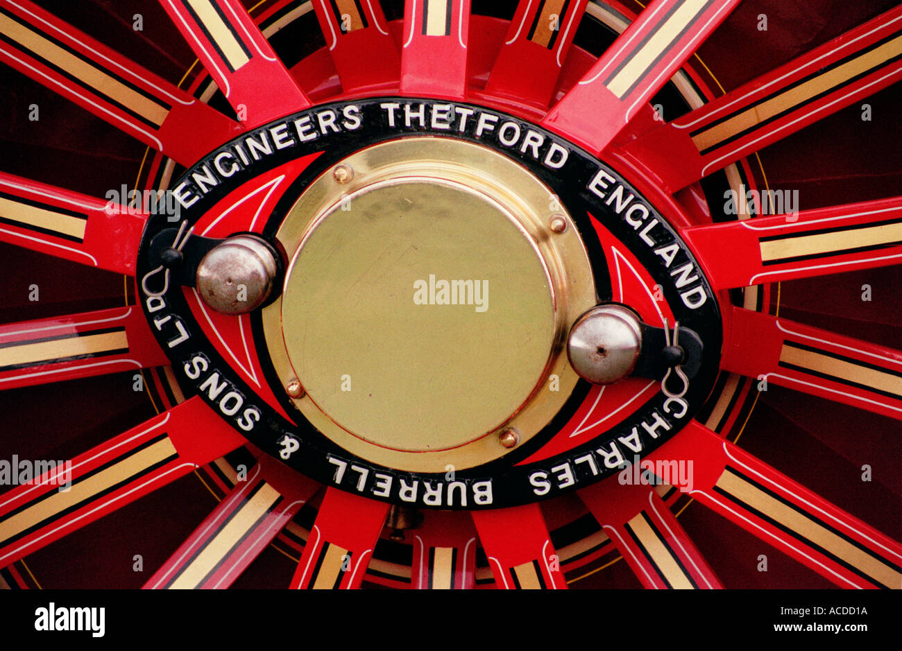 Britische Klassiker und Oldtimer anzeigen, Zugmaschine Rad Details Stockfoto