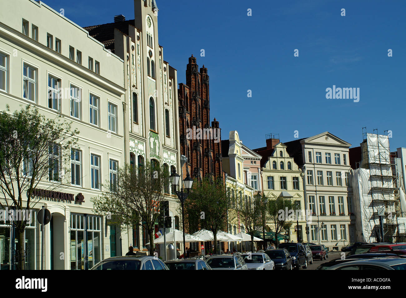 Marktplatz Marktplatz Wismar Deutschland Mecklenburg Pommern Stockfoto