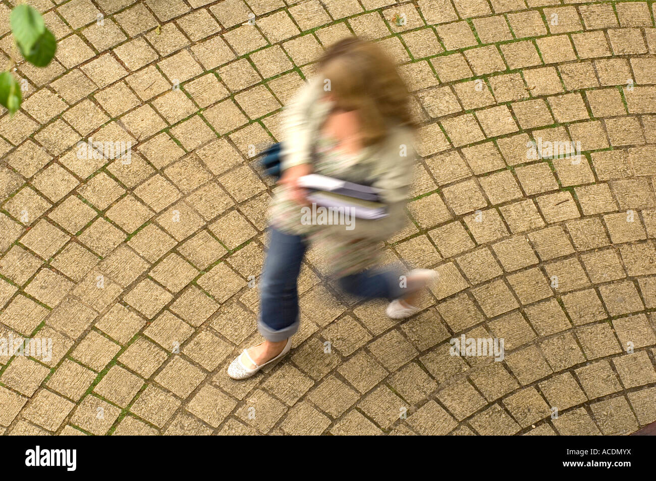 Schüler auf dem Weg zur Bibliothek Stockfoto