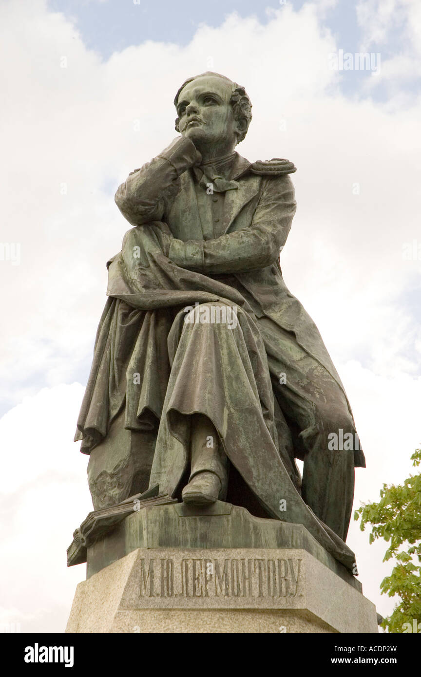 Lermontow Statue in den South Western russische Stadt Pjatigorsk. Stockfoto