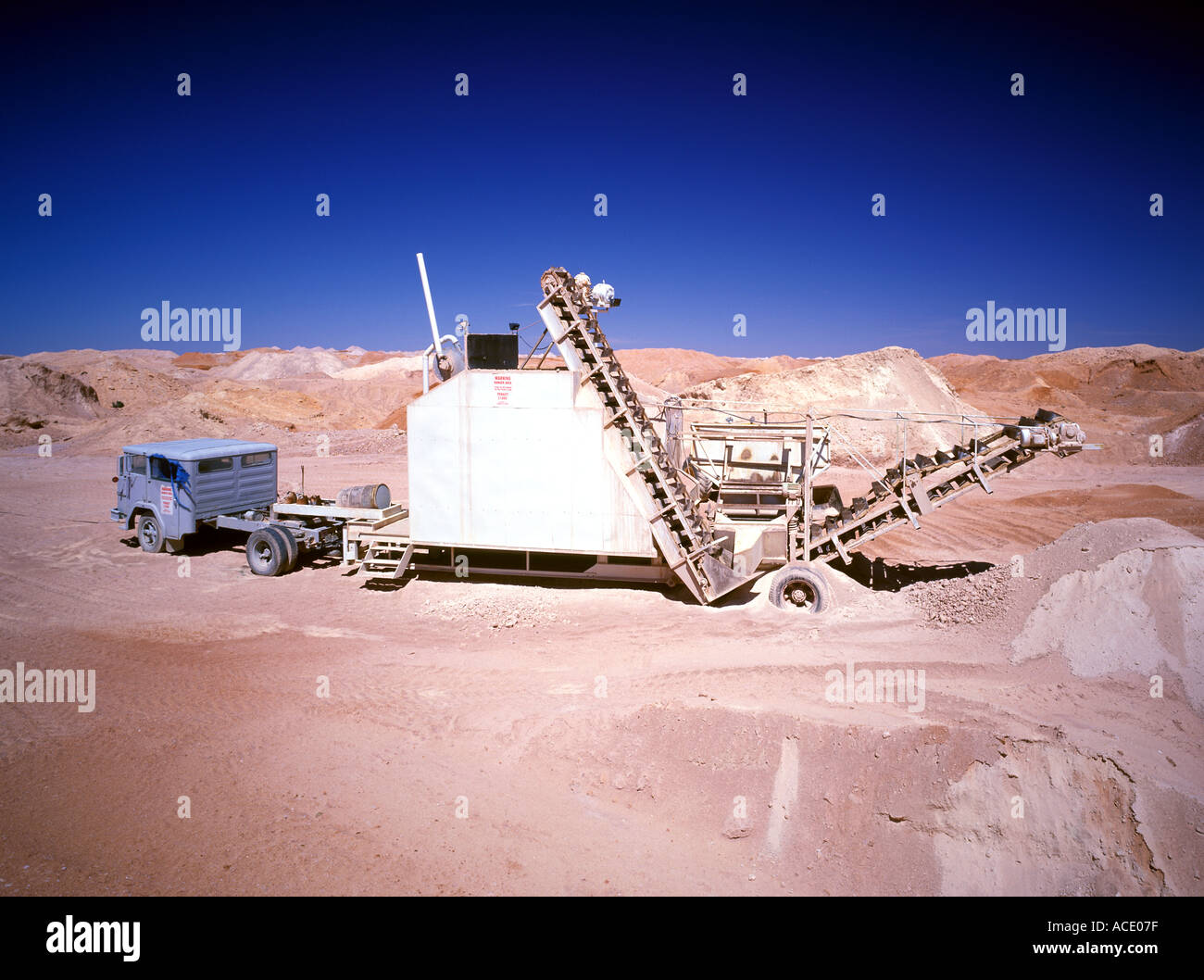 Ein Opal Bergbau Maschine LKW in Coober Pedy South Australia Stockfoto