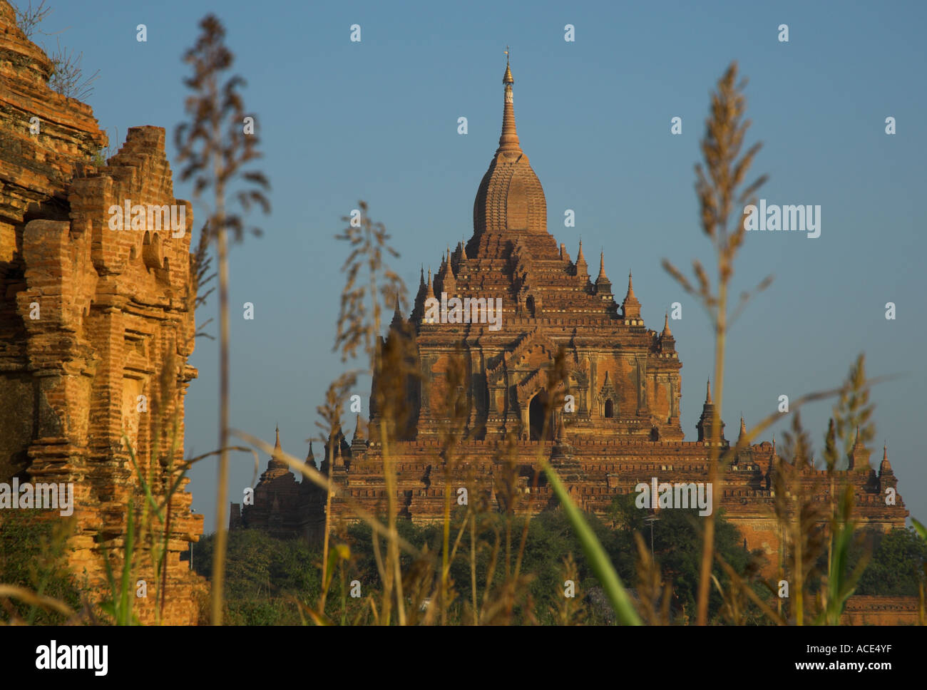 Myanmar-Burma-Bagan archäologische zone mehr als 4000 Tempel in einer Biegung des Flusses Ayeyarwady Htilominlo Pahto Tempel gesehen thr Stockfoto