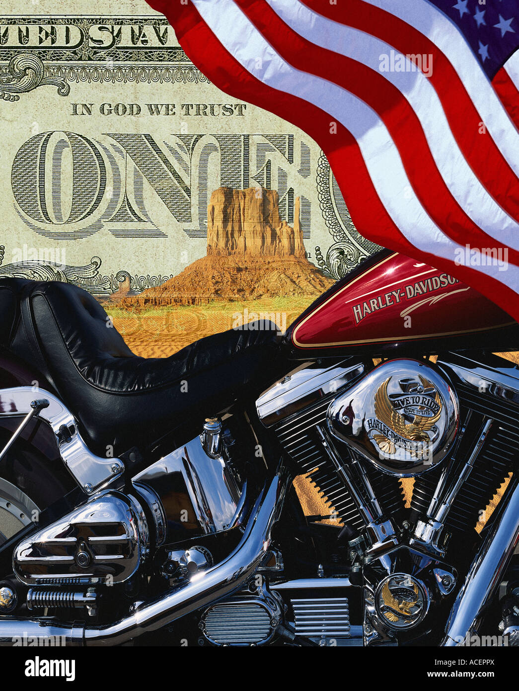 DIGITAL-Konzept: Der amerikanische Traum Stockfoto