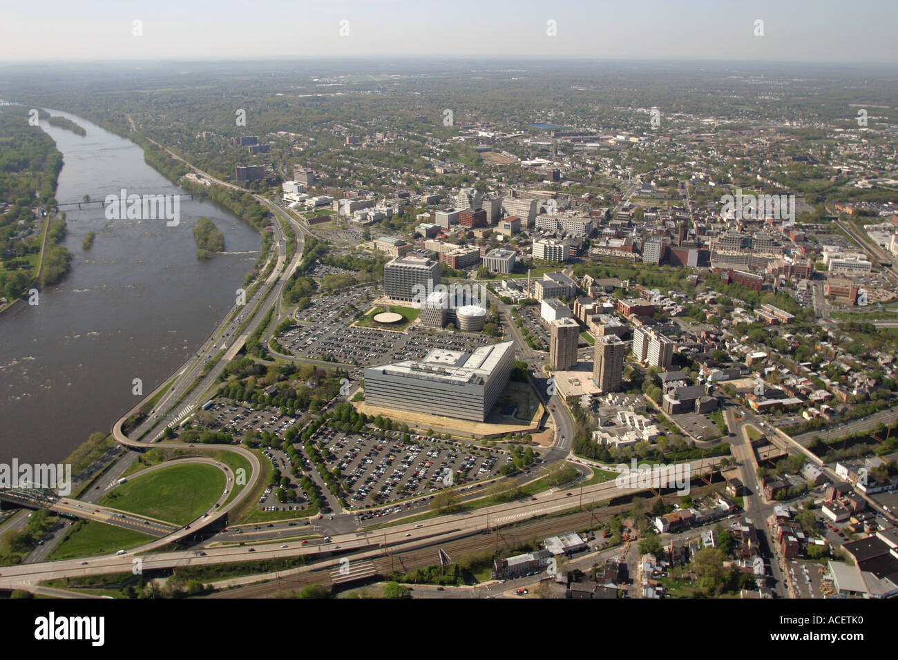 Luftaufnahme von Trenton, Hauptstadt von New Jersey, USA Stockfoto