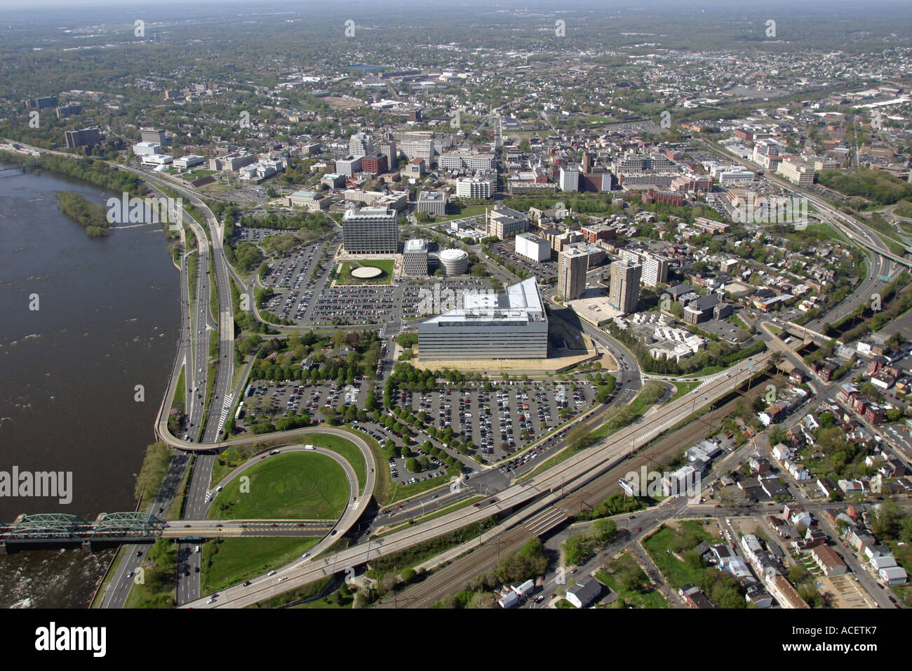 Luftaufnahme von Trenton, Hauptstadt von New Jersey, USA Stockfoto