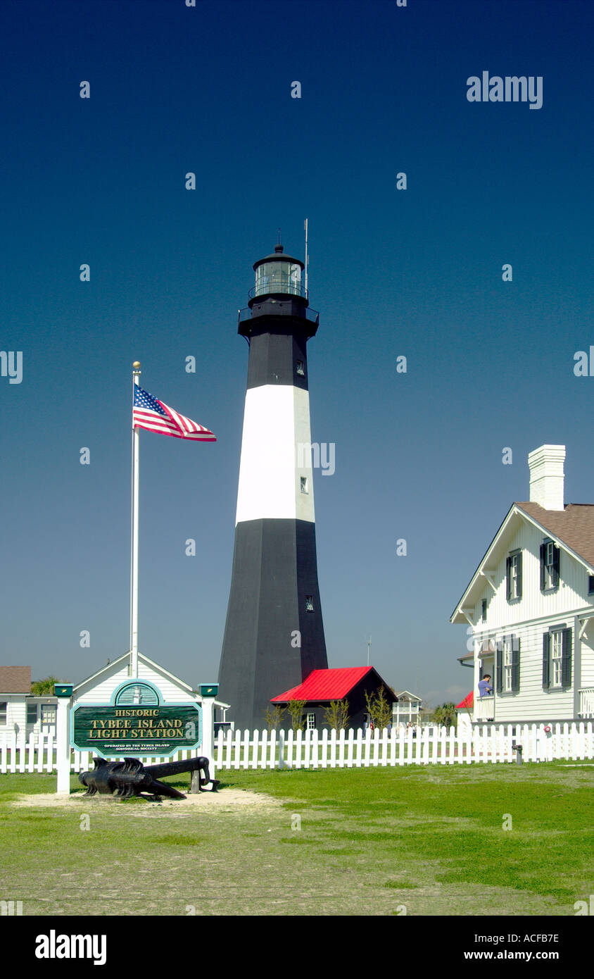 Historischen Light Station auf Tybee Island, Georgia USA Stockfoto