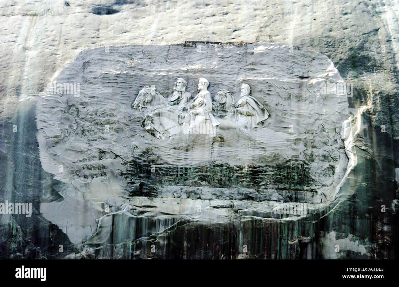 Stone Mountain Park mit dem konföderierten Schnitzen in Atlanta, Georgia, USA Stockfoto