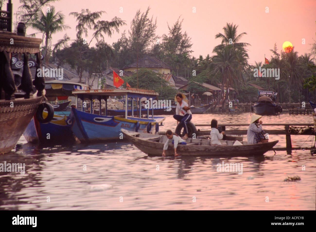 Vietnam Hoi An Flussschiff Stockfoto