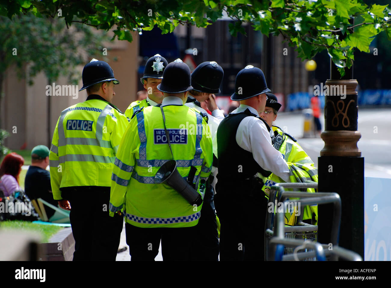 Polizei auf den Prolog der Tour de France in London 2007. Stockfoto