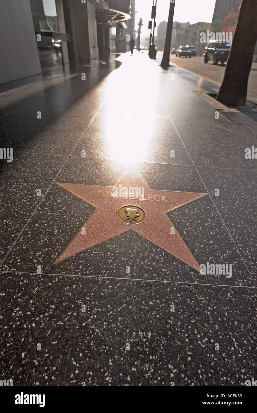 Stern für Tom Selleck auf Hollywood Walk of Fame Hollywood Kalifornien Vereinigte Staaten Stockfoto