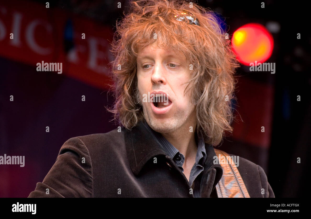 Mike Scott Sänger mit schottischen Band The Waterboys Stockfoto