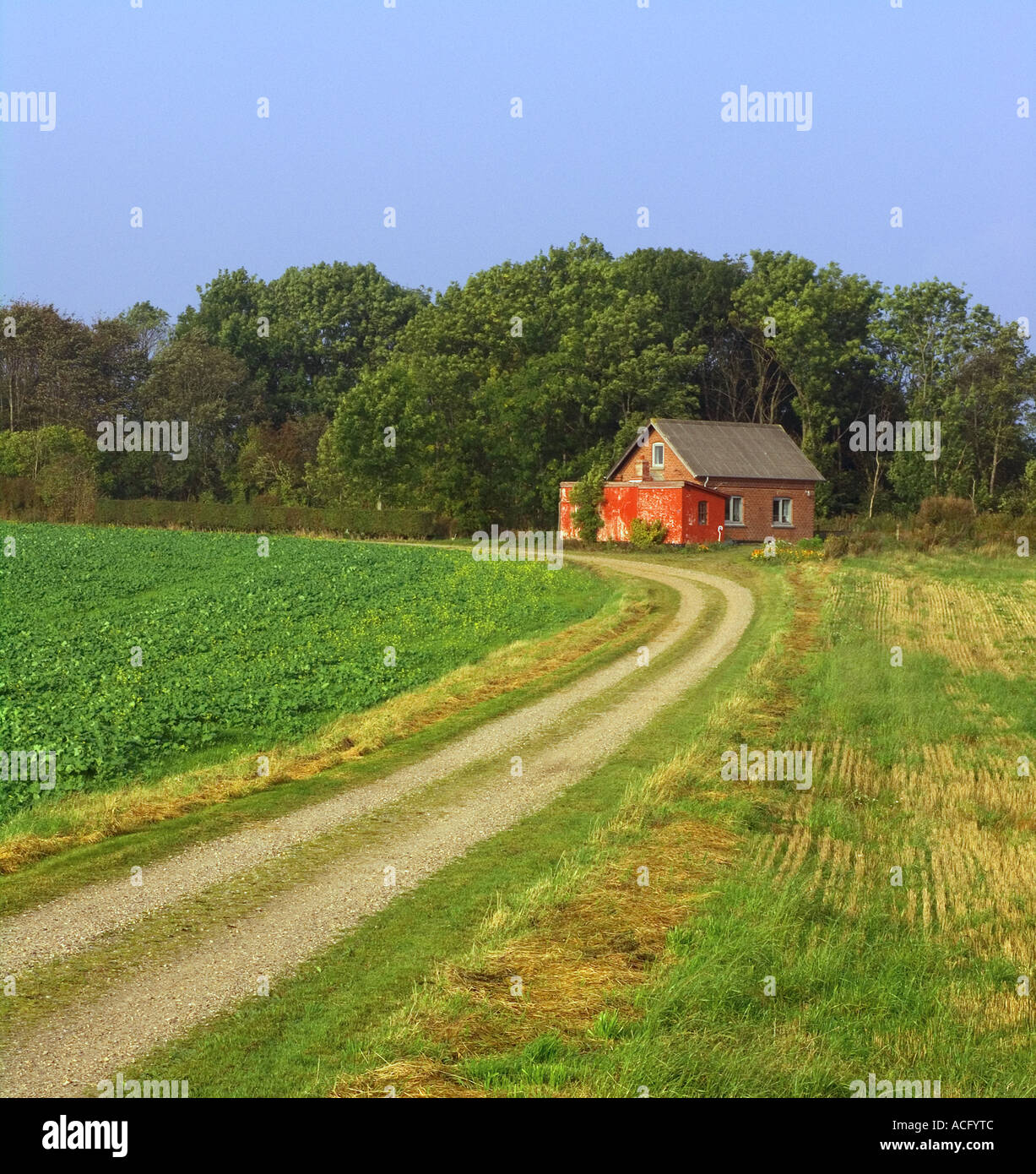 Kleine Berghütte für lokale Landarbeiter Jütland Dänemark Stockfoto