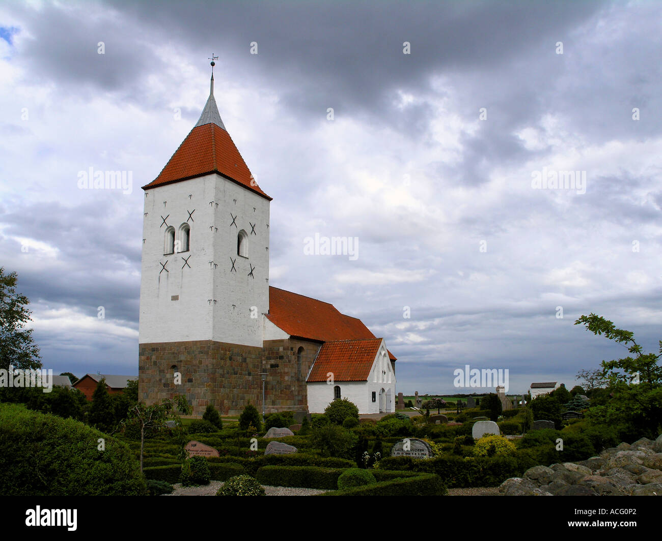 Sahl-Kirche in der Nähe von Vinderup in Jütland Dänemark Stockfoto