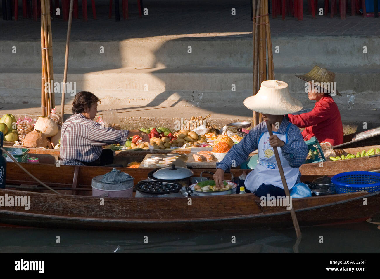 Schwimmenden Markt Damnoen Saduak Ratchaburi, Thailand Stockfoto