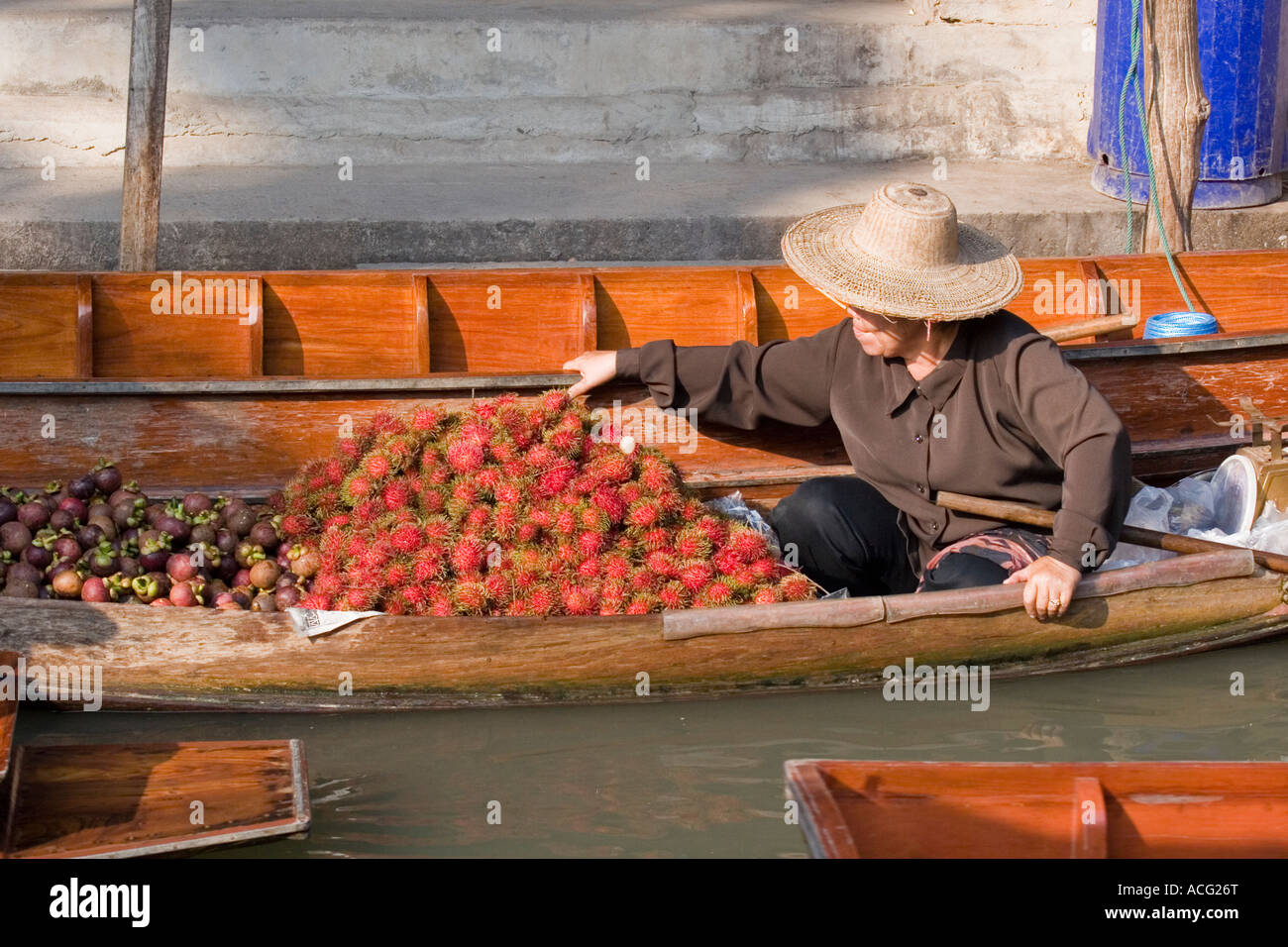 Schwimmenden Markt Damnoen Saduak Ratchaburi, Thailand Stockfoto