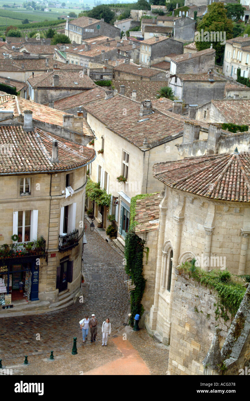 Wein Stadt Saint Emilion Frankreich Dordogne Region Stockfoto