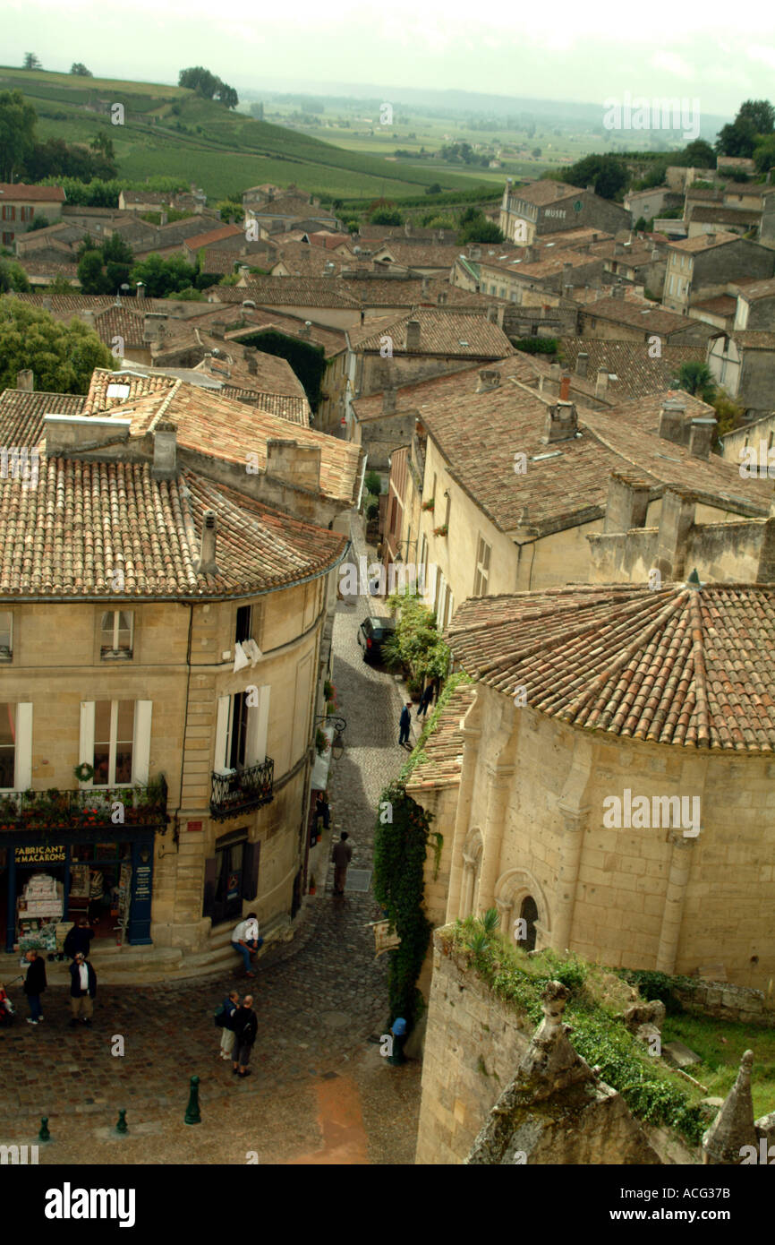 Wein Stadt Saint Emilion Frankreich Dordogne Region Stockfoto