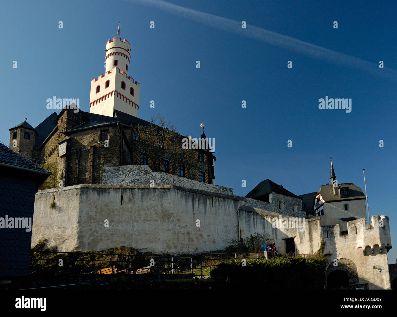Marksburg Burg Braubach am Rhein, Deutschland, stammt aus dem 13. C. Stockfoto