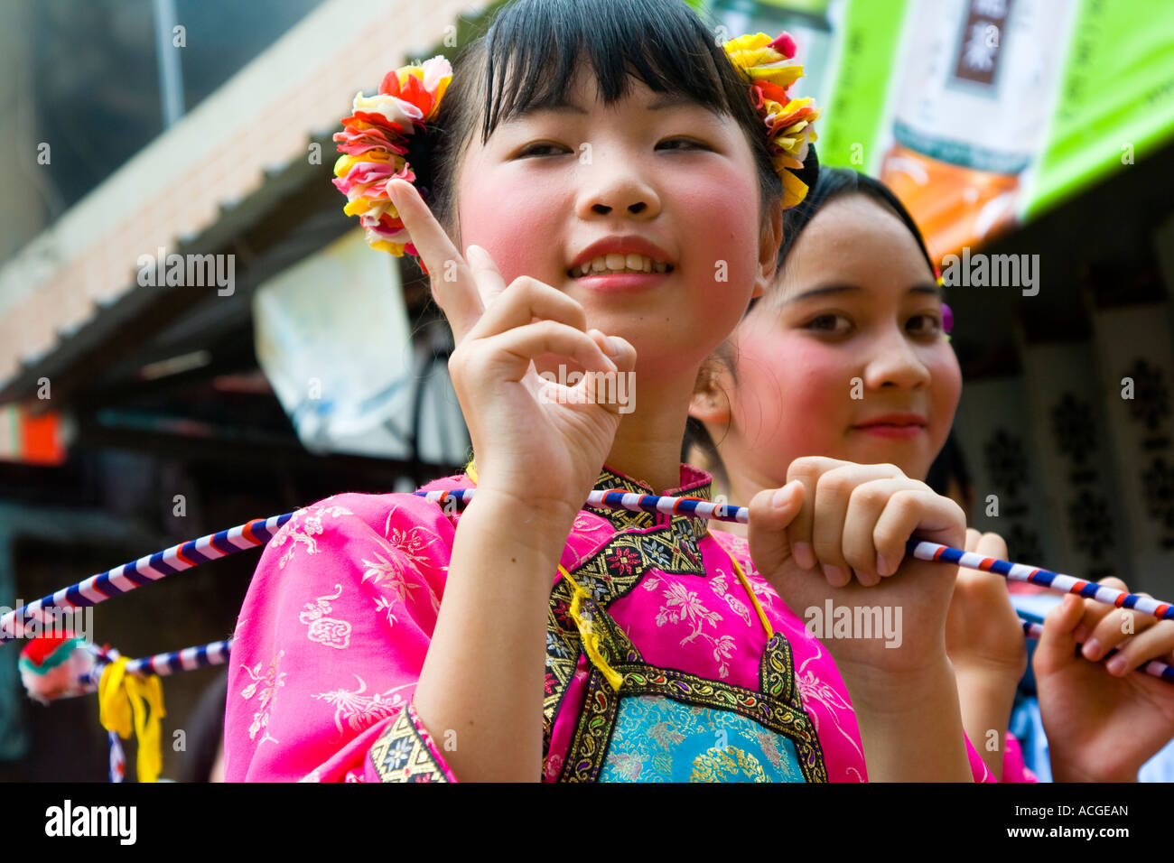 Cheung Chau Bun Festival Hong Kong China Stockfoto