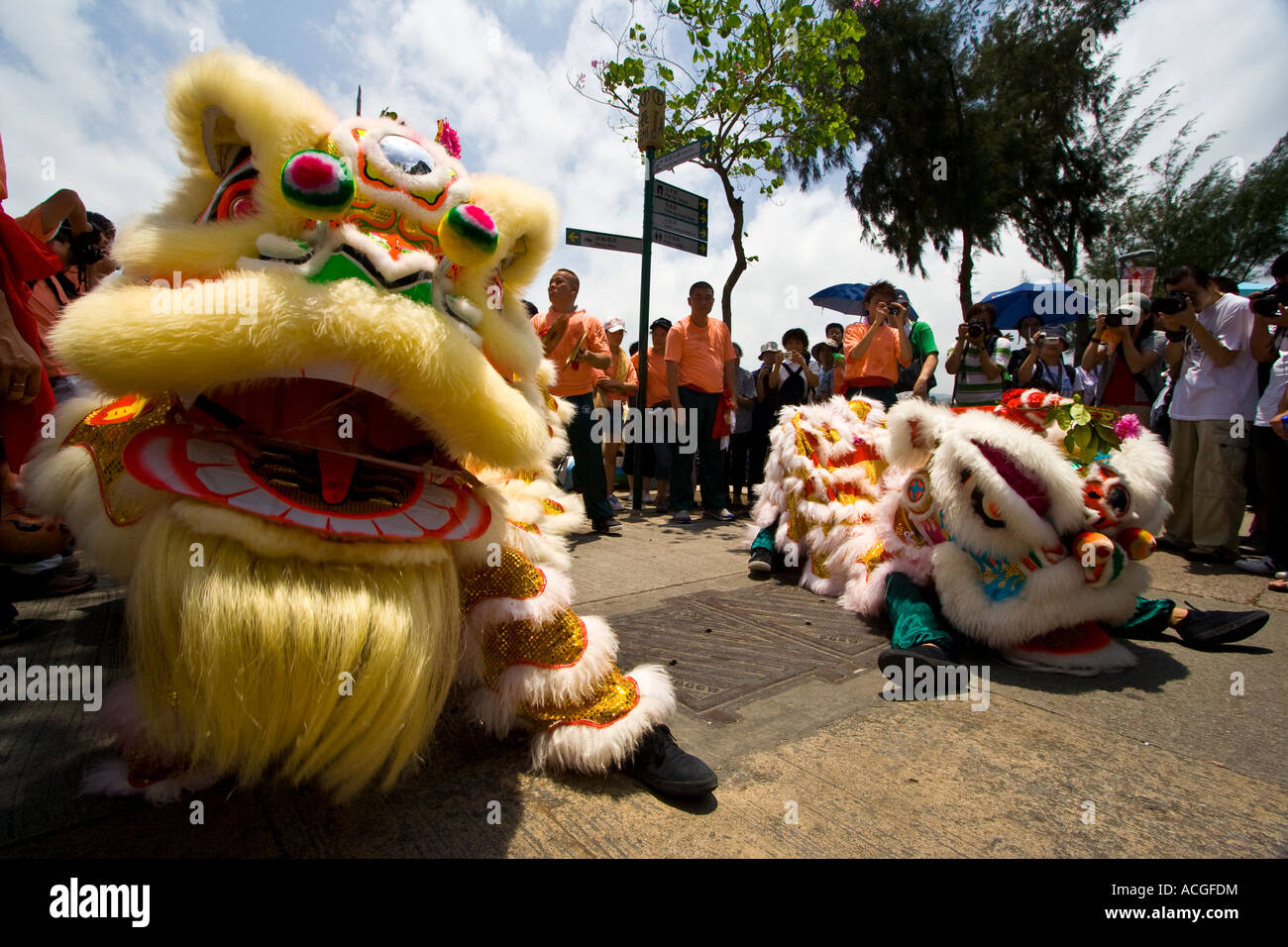 Dragon Tänzerin Cheung Chau Insel chinesischen Bun Festival Hongkong SAR Stockfoto