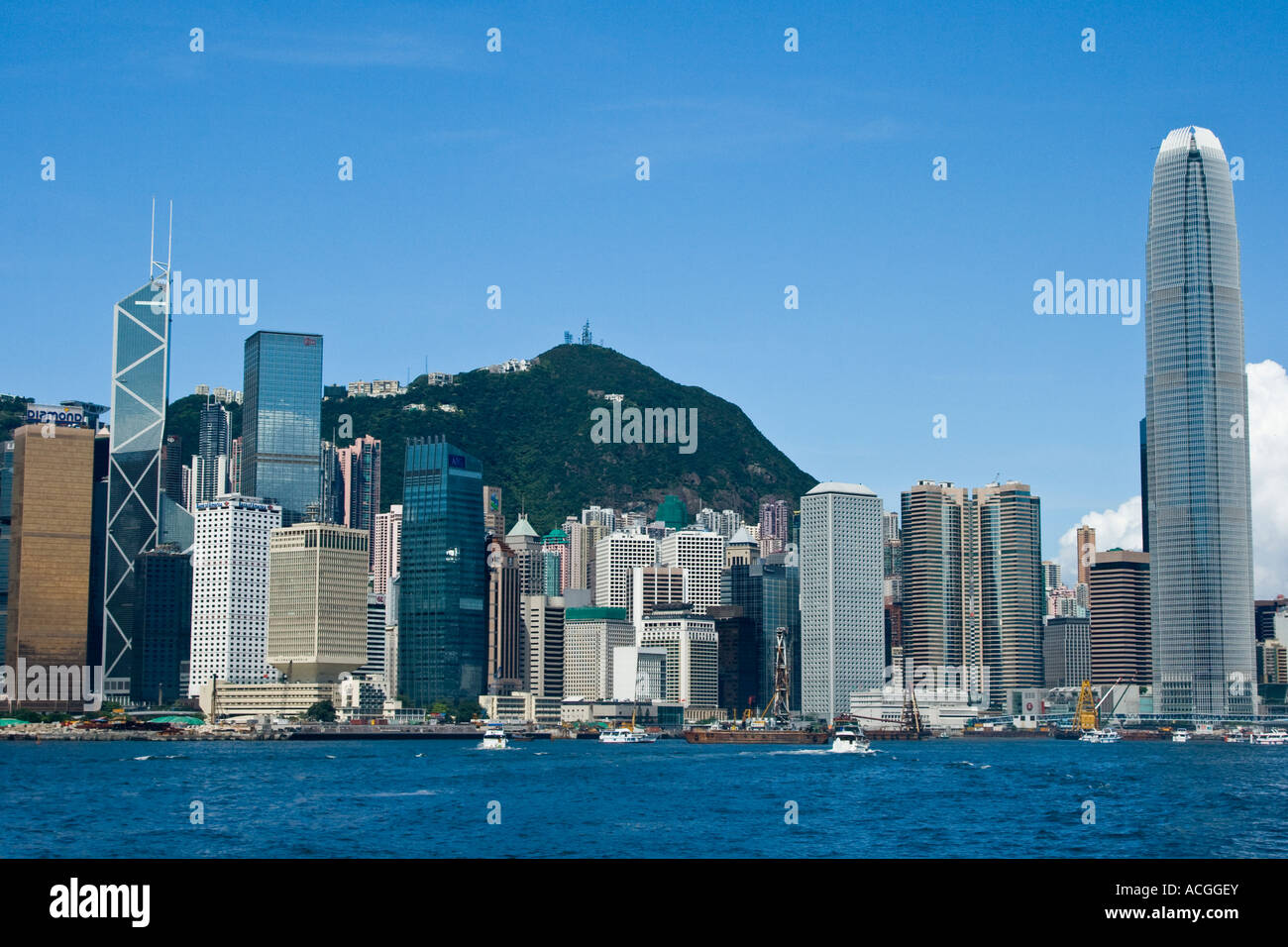 Hong Kong-Wolkenkratzer-Hochhaus-Skyline Stockfoto
