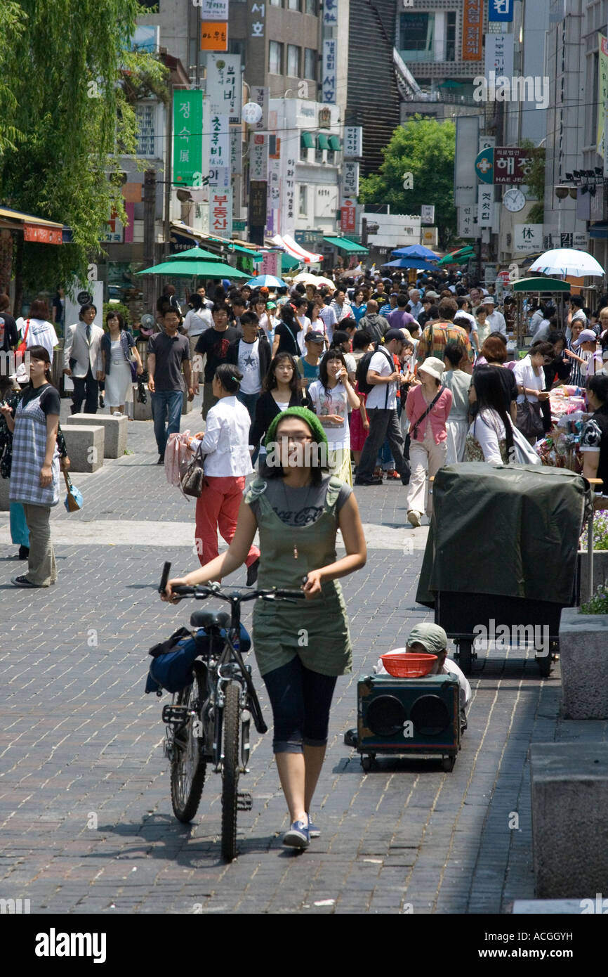 Beliebte Fußgängerzone einkaufen Straße Insadong Handelsmarkt Seoul Südkorea Stockfoto