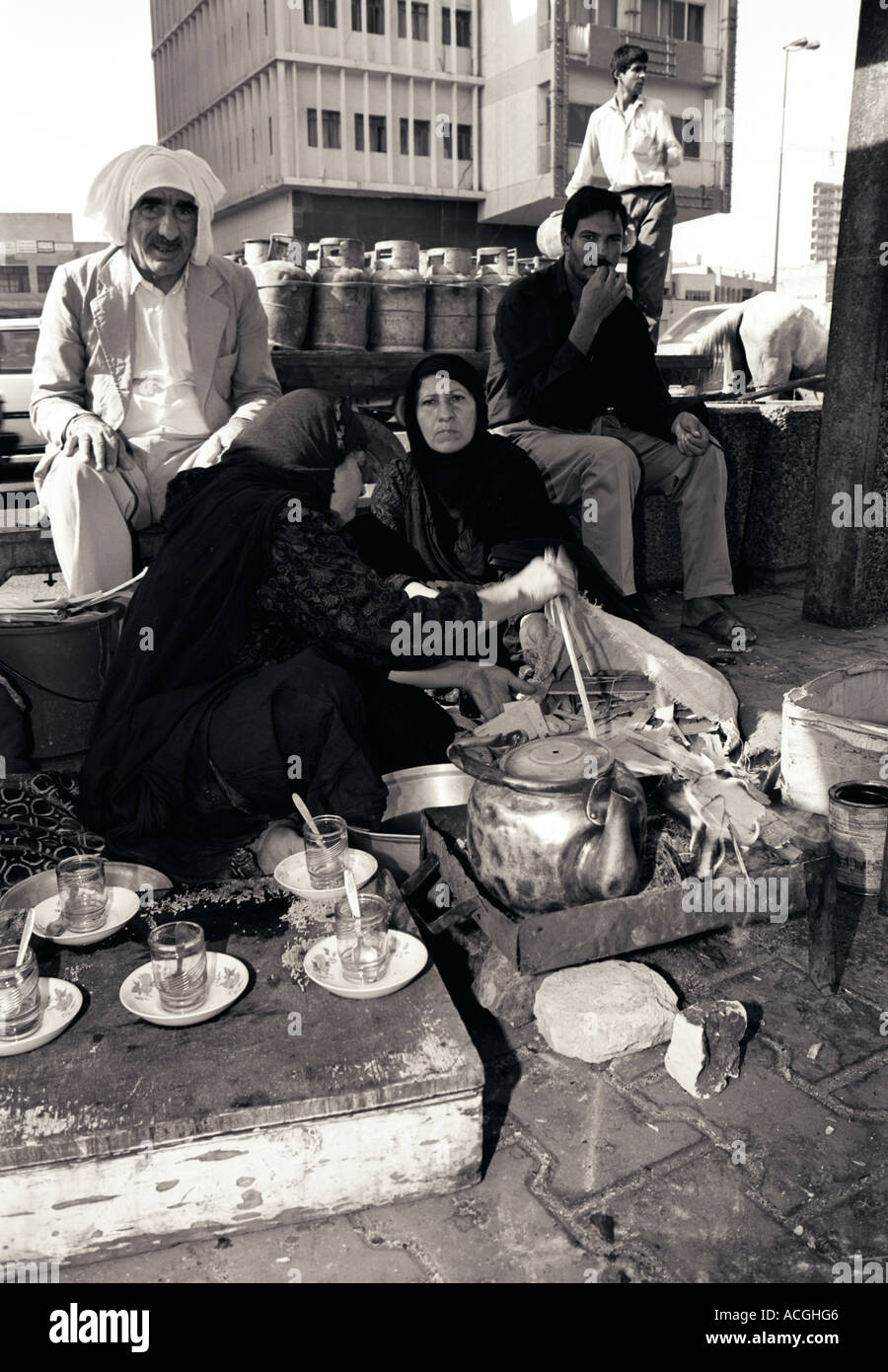 Tee Verkäufer Central Souk Bereich Saddam Hussain Bagdad-Irak Stockfoto