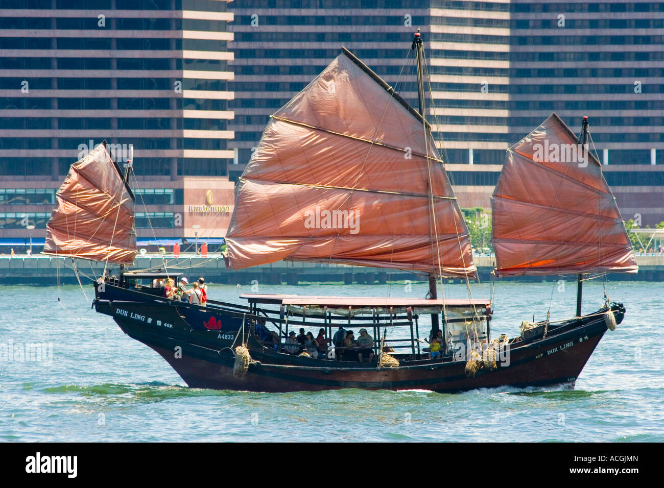 Duk Ling chinesische Traditionssegler Junk-e-Hongkong Stockfoto