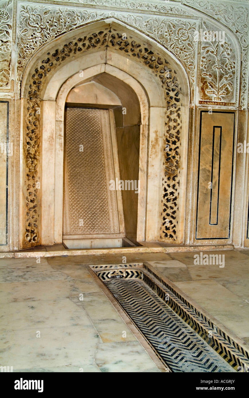 Kühlsystem mit Wasser in Jaipur Fort, Indien Stockfoto