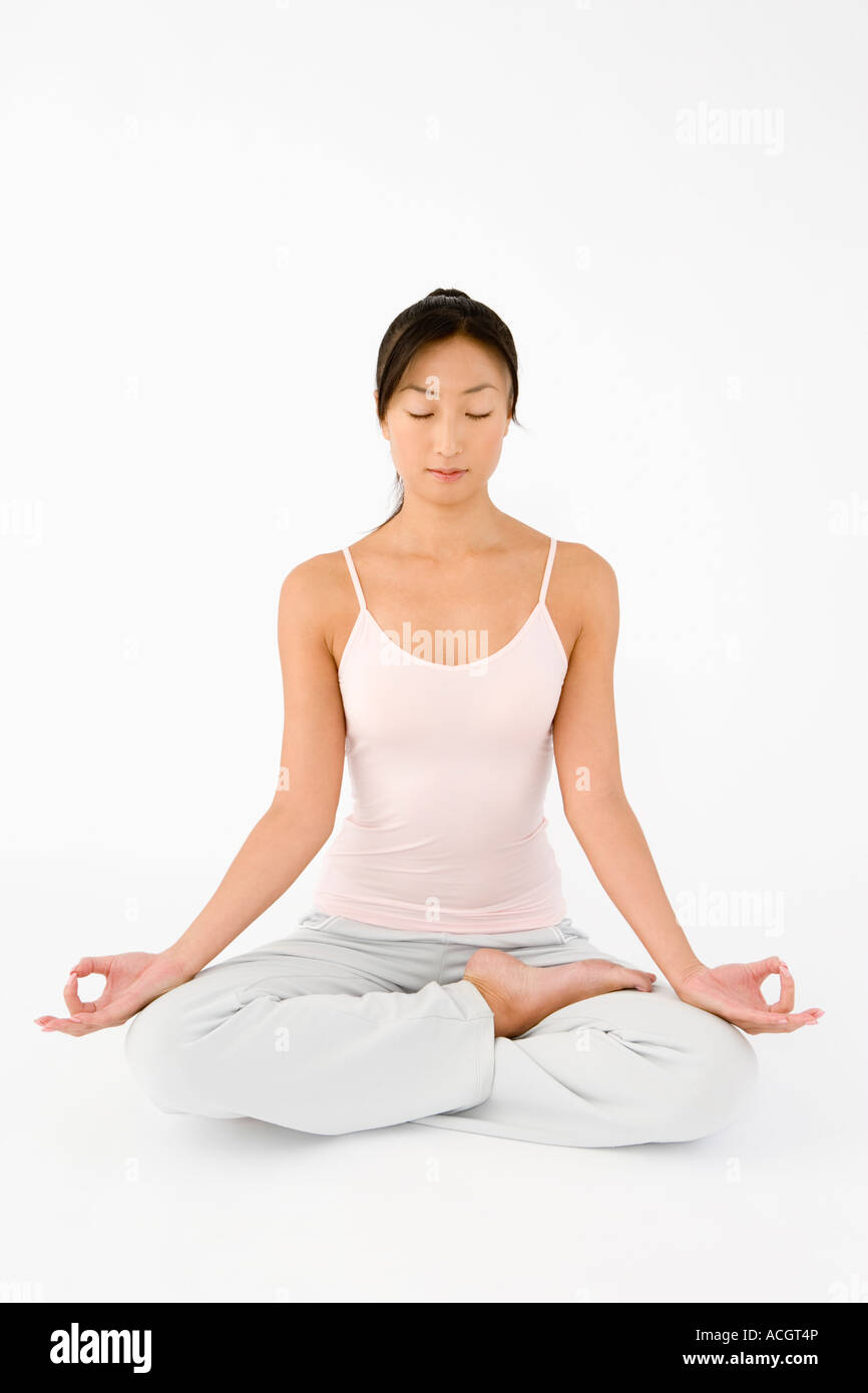 Frau beim yoga Stockfoto