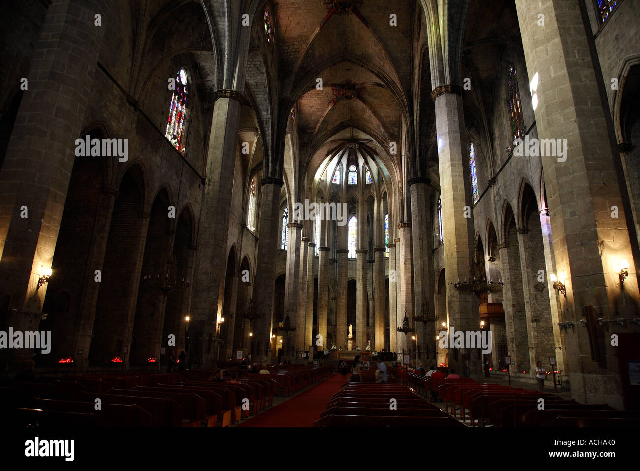 Heilige Maria der Meer Kirche Esglesia de Santa Maria del Mar, La Ribera, Barcelona, Katalonien, Spanien Stockfoto