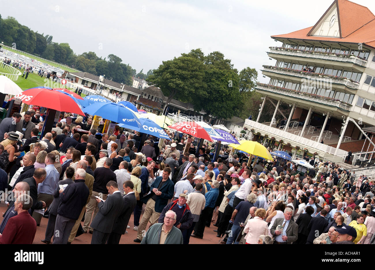 Börsenspekulanten auf York Pferderennbahnen (4) Stockfoto