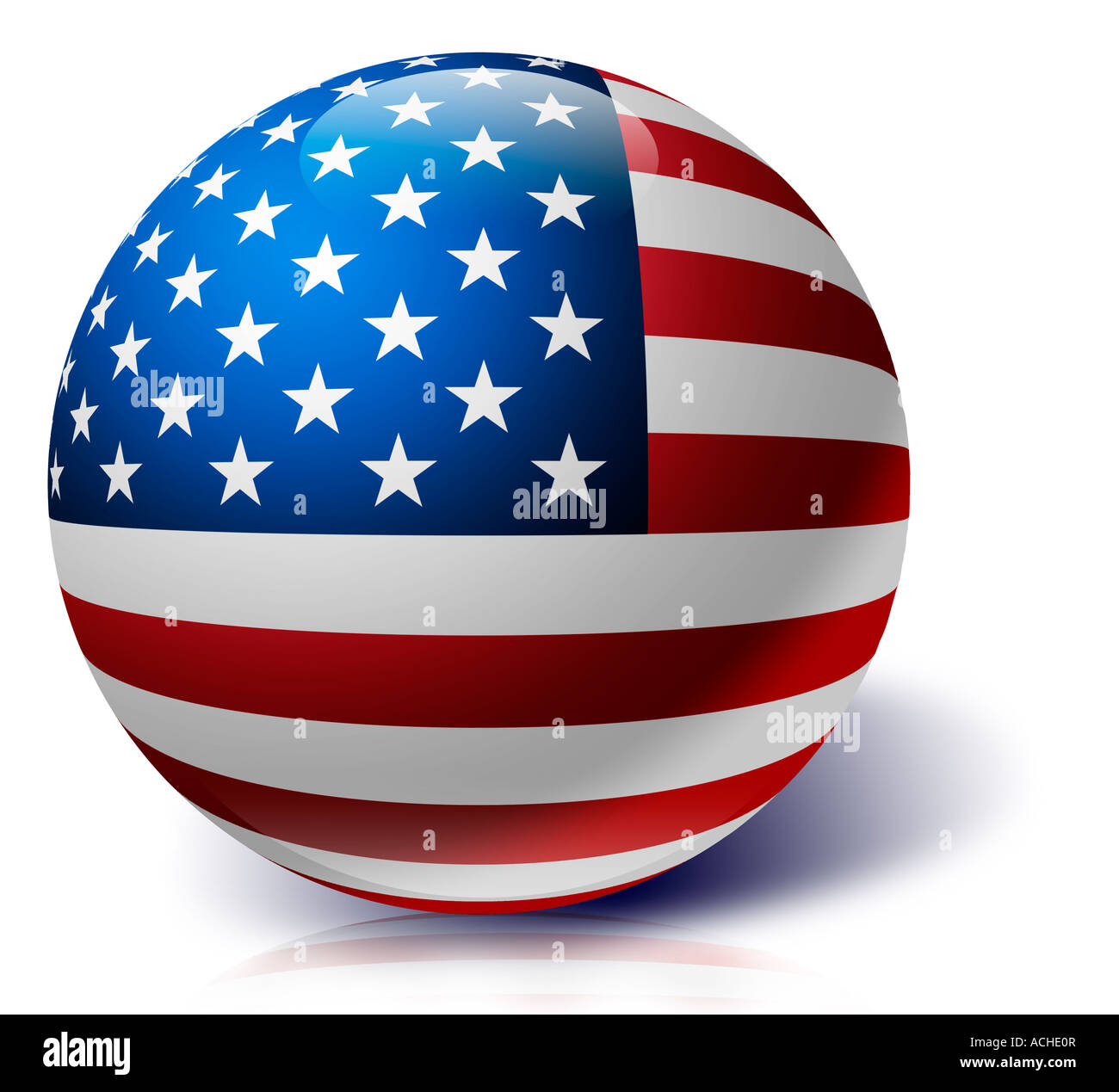 Vereinigte Staaten von Amerika Flagge als eine Glaskugel Stockfoto