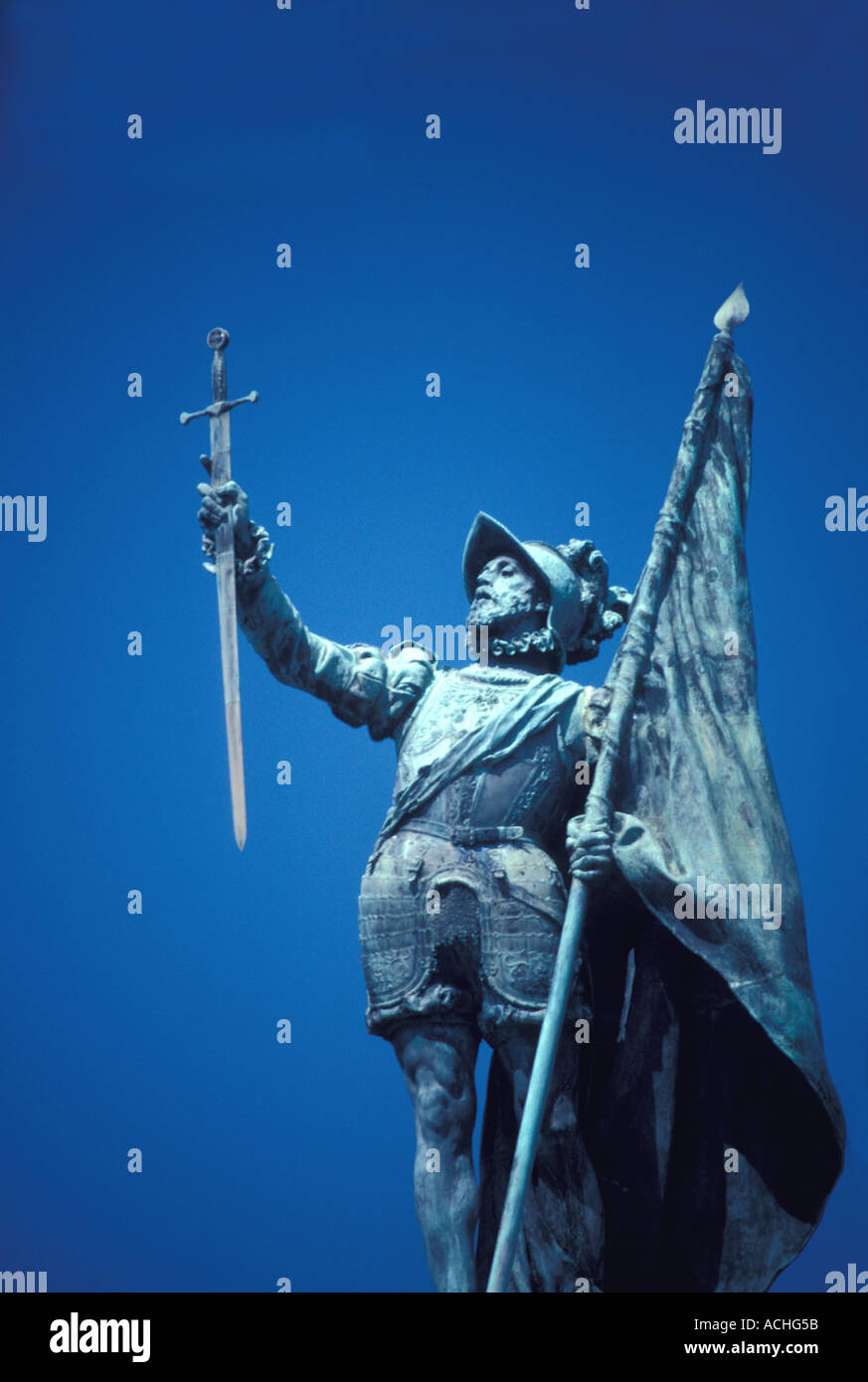 Panama Panama City Central America Balboa Statue Vasco Núñez de Balboa Park Stockfoto