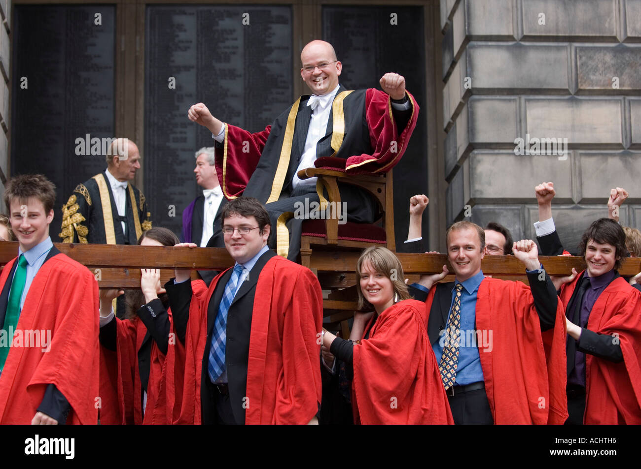 Die traditionelle Vorsitz des Rektors an der University of Edinburgh Stockfoto