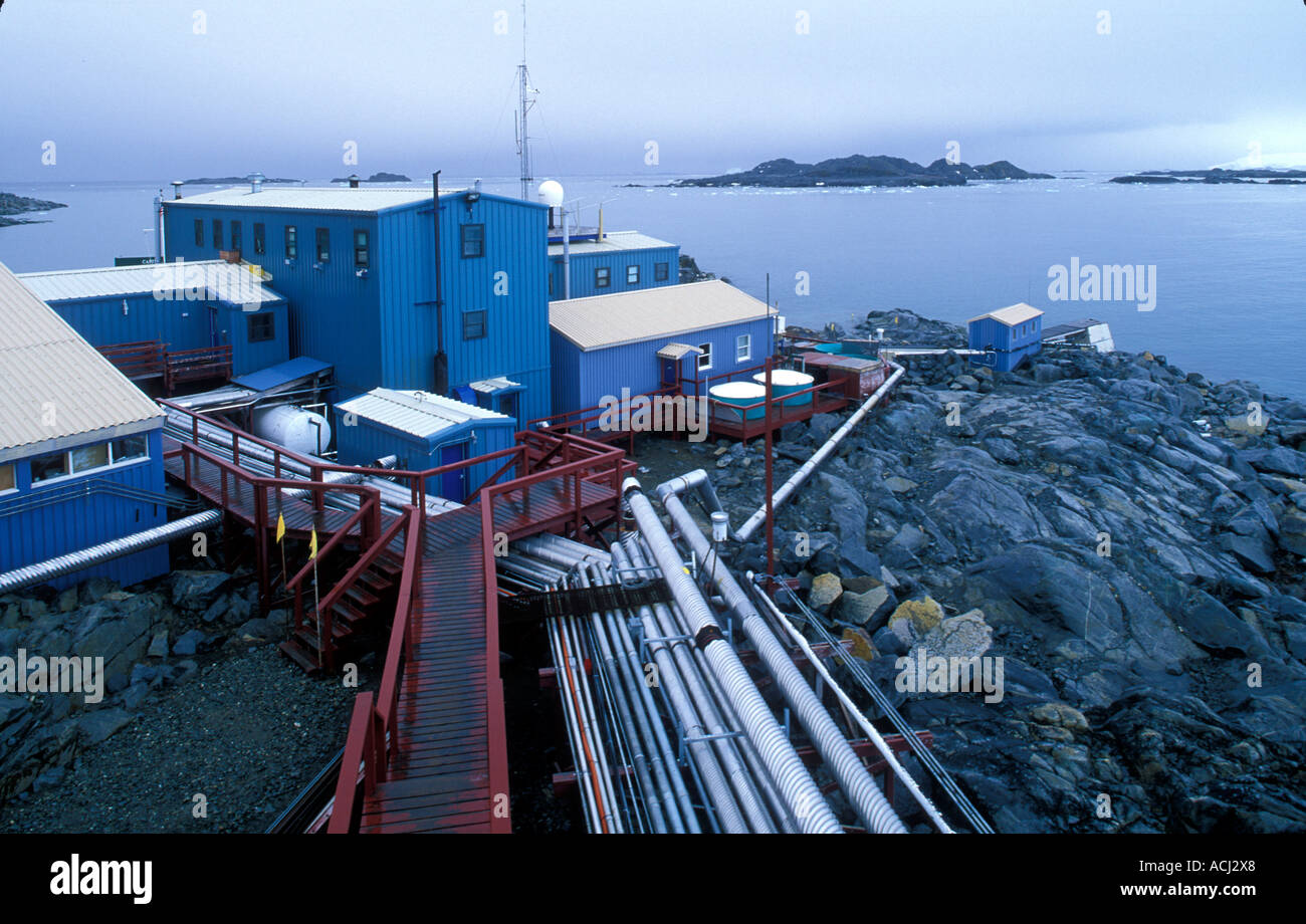 Antarktis uns National Science Foundation Palmer Station Forschungseinrichtung an Arthur Harbor auf Anvers Island Stockfoto