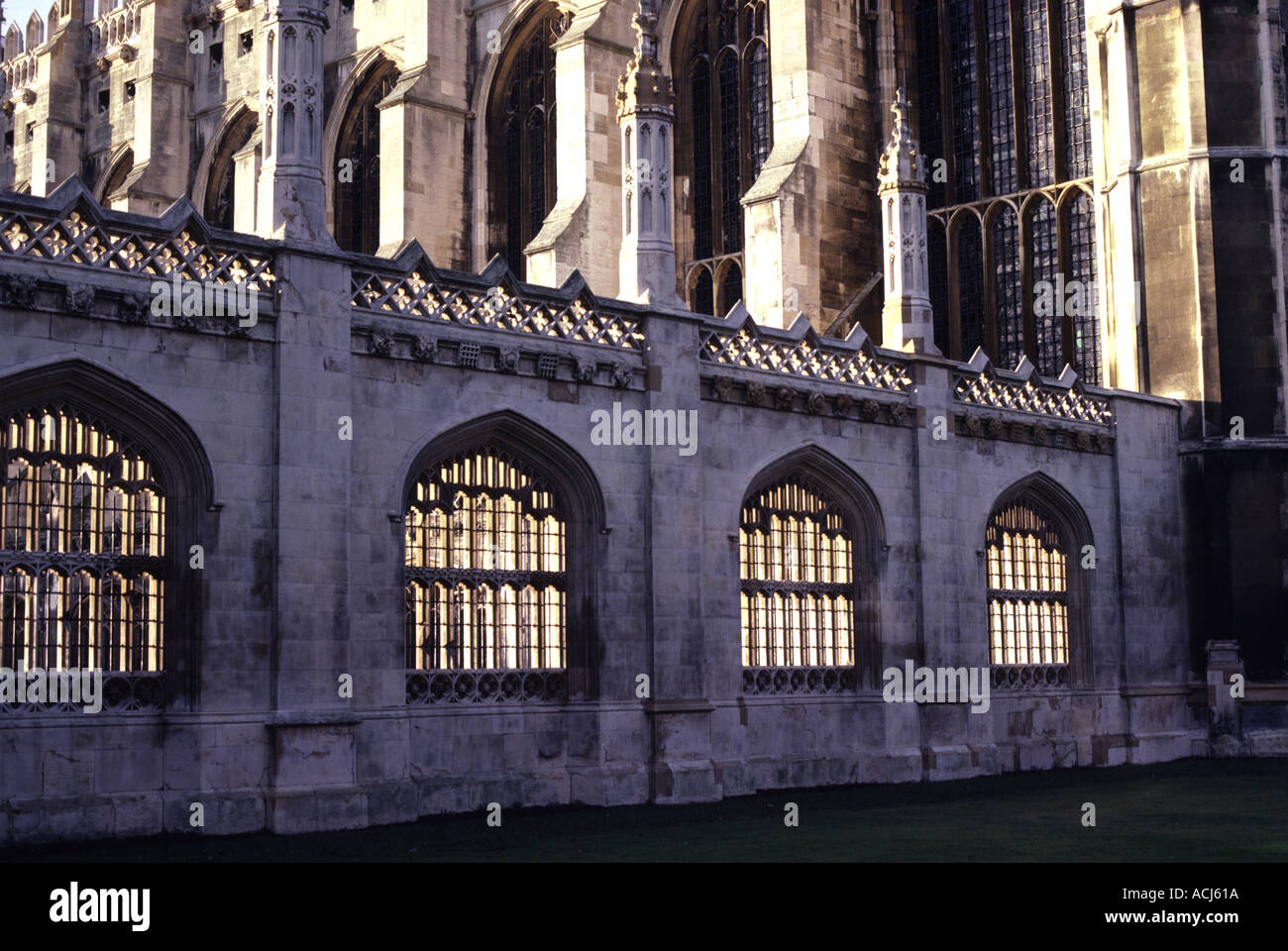 Kings College Chapel und Wand Cambridge England Stockfoto