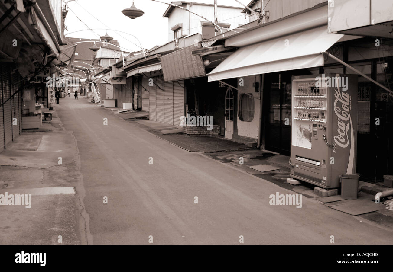 Eine staubige Kleinstadt Straße in Japan Stockfoto