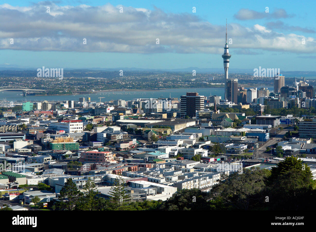 Blick nach Norden vom Mount Eden Domäne, Auckland New Zealand Auckland City-panorama Stockfoto