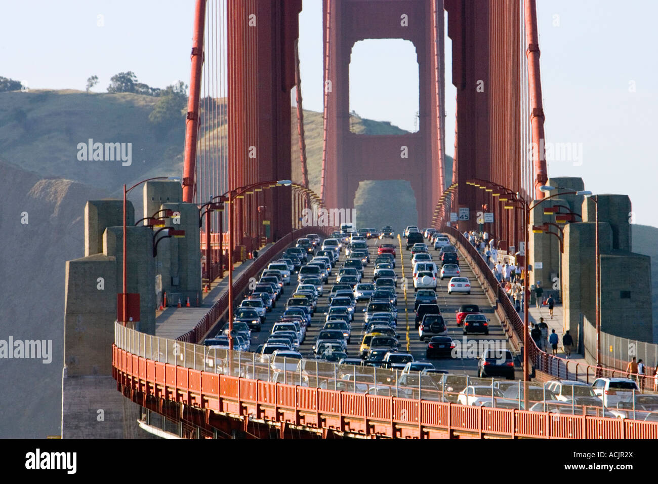 Golden Gate Bridge und der Marin Headlands aus San Francisco Stockfoto