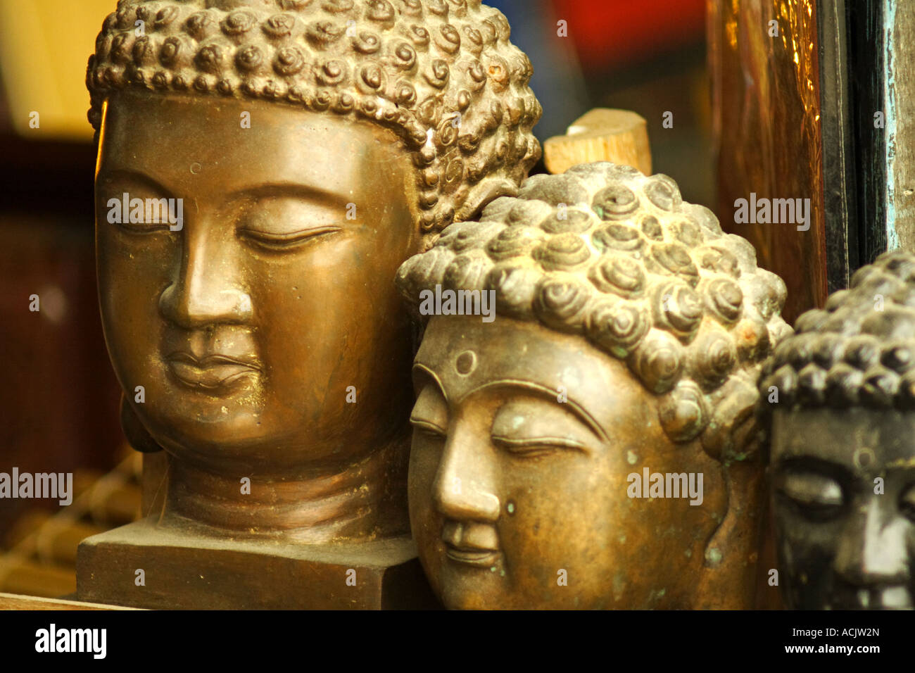 Handwerk-Buddha-Köpfe Stockfoto