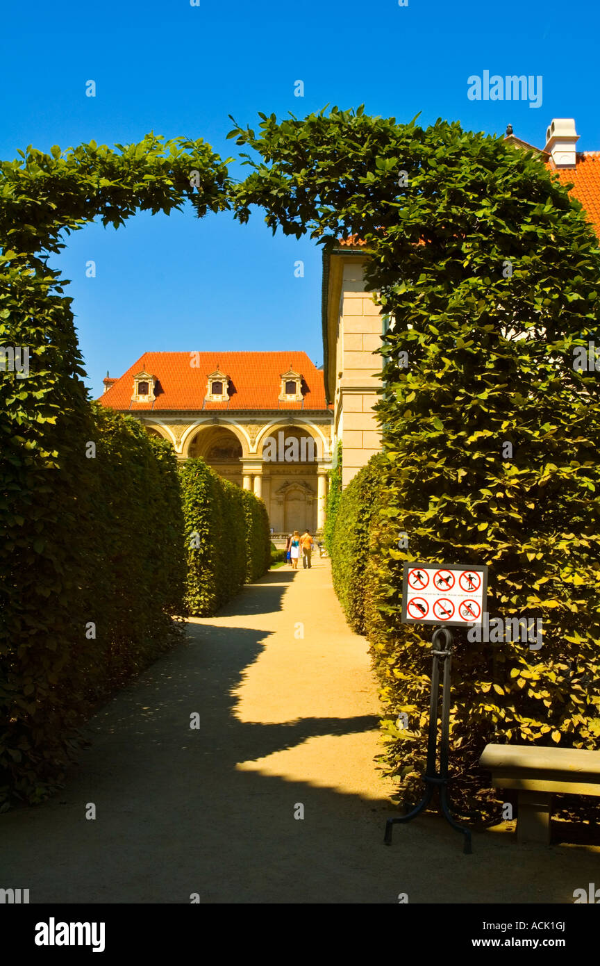 Valdstejnska Zahrada Garten in Mala Strana Viertel in Prag Tschechische Republik EU Stockfoto