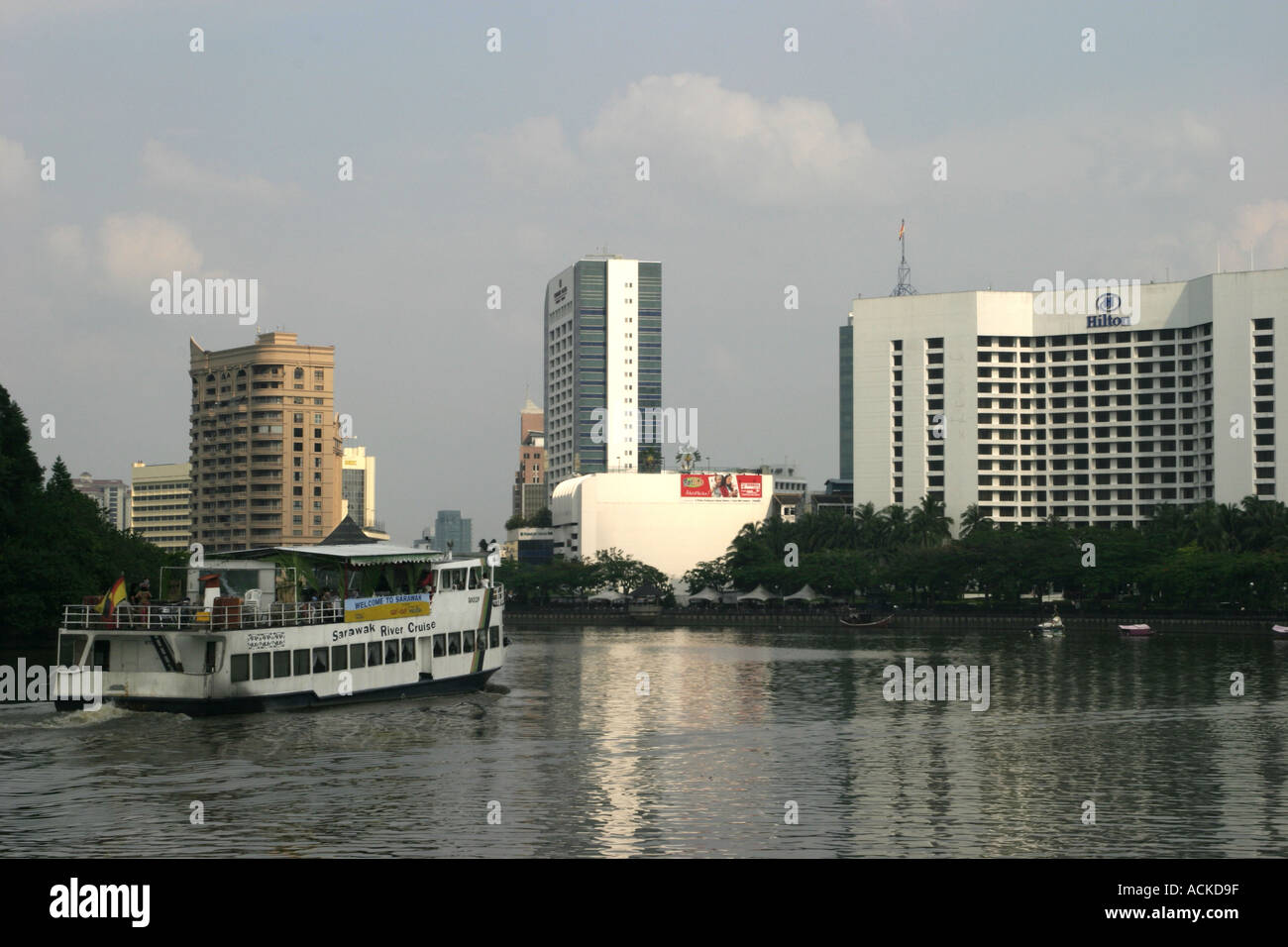 Malaysia Sarawak Kuching Stadt Fluss Stockfoto