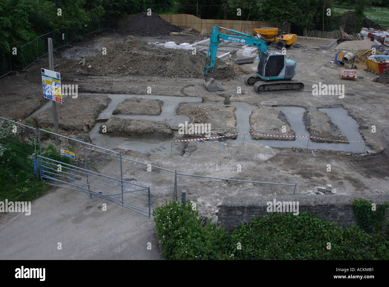 Gründungen von neuen Wohnsiedlung in Swindon, Wiltshire Stockfoto