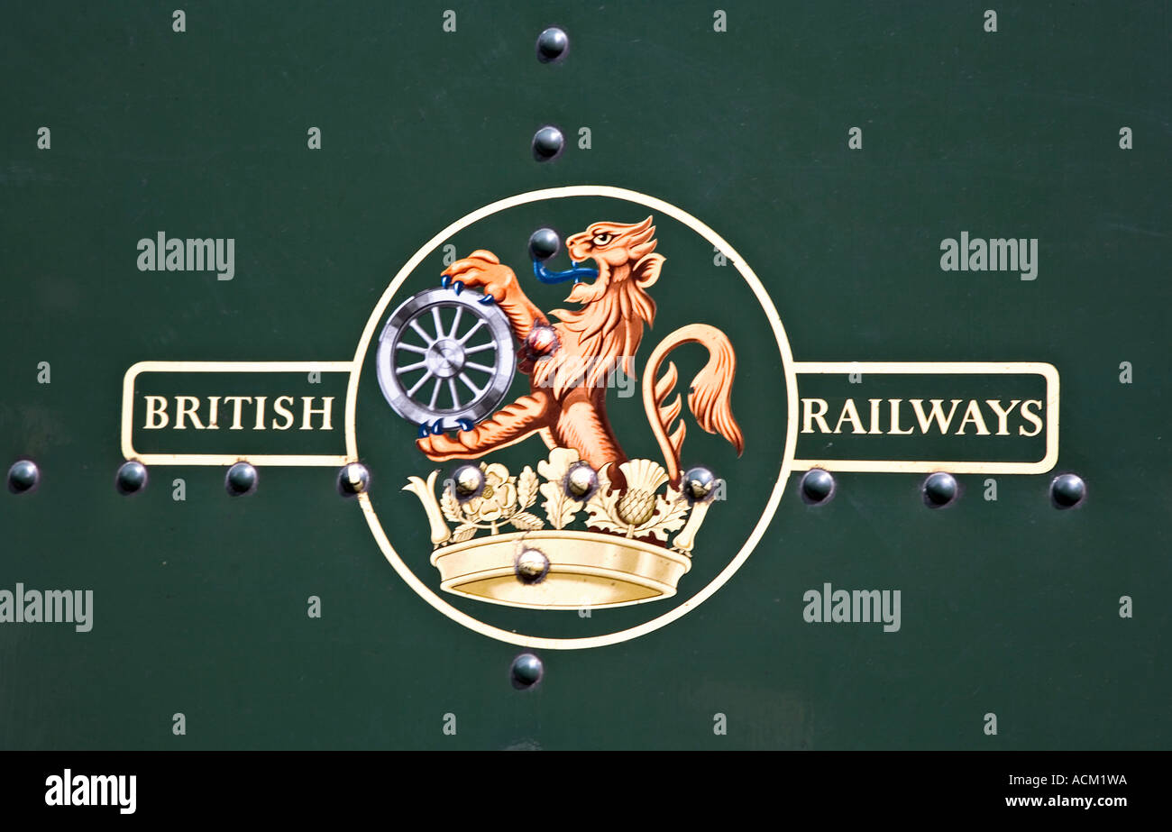 British Railways Logo auf Lok UK Stockfoto
