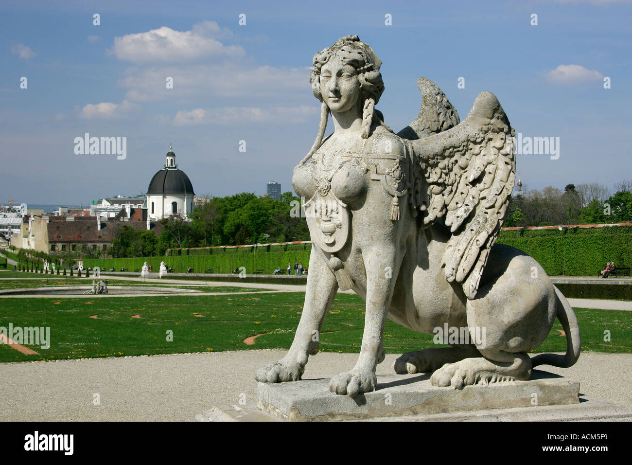 Eine Sphinx in den Park des Belvedere Wien Österreich Stockfoto